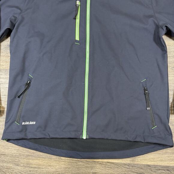 Blaklader Workwear Softshell Jacket Mens Size 2XL Blue Fleece Lined Hooded - Picture 3 of 12